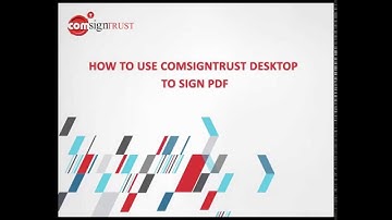 How to Digitally Sign PDF Using ComSignTrust Desktop #1