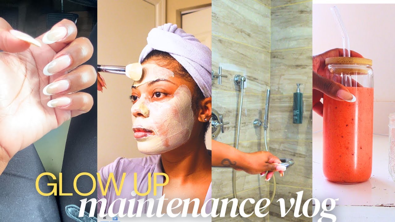 BEAUTY MAINTENANCE ROUTINE 🎀focusing on health, DIY sea moss gel, nails, detox facial, selfcare vlog