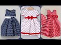 polka Dot fabric print baby frock designing for party wear frock