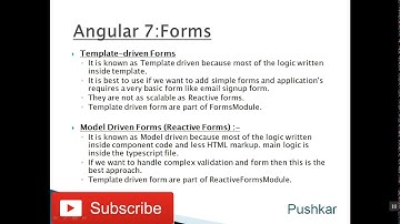 Angular 7 Tutorial - video  25 - Model driven Forms and Template Driven forms