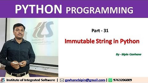 Part - 31 : Immutable String in Python | Hindi Language
