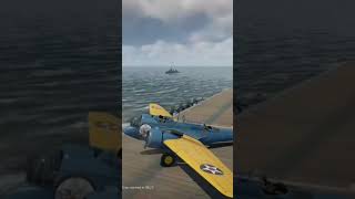 B-10 bomber landing on aircraft carrier with perfect parking