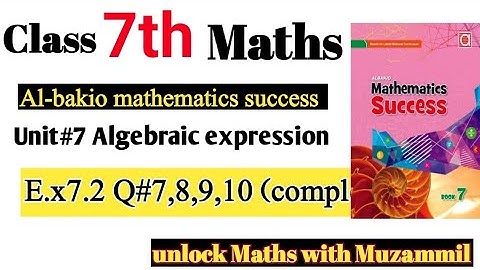 e.x#7.2 albakio mathematics success class 7th