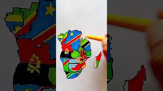 Draw Flag Map of Rwanda 🇷🇼 #rwanda