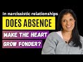 In narcissistic relationships, does absence make the heart grow fonder?