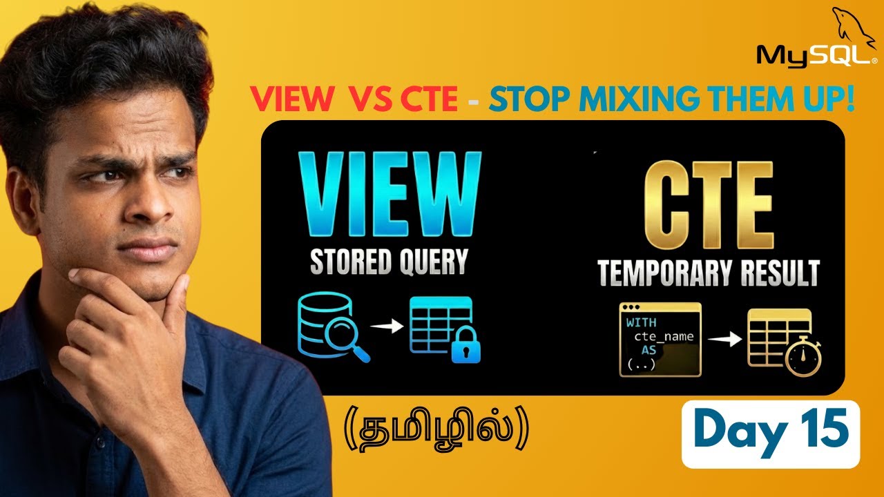 SQL VIEW vs CTE – When & Why to Use? (Tamil) | SQL Day 15 - YouTube