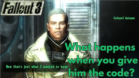 What happens when you give Colonel Autumn the Water Purifier code?