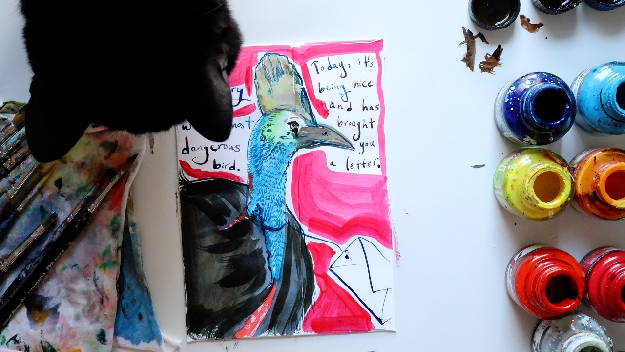 Painting Postal Art in Real Time | Acrylic Ink on Envelopes