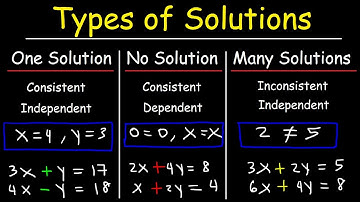 One Solution, No Solution, or Infinitely Many Solutions - Consistent & Inconsistent Systems