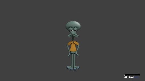 Practice Fanart 1 of making SQUIDWARD TENTACLES at blender (Timelapse)