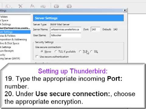 Connecting your uWaterloo email through Thunderbird