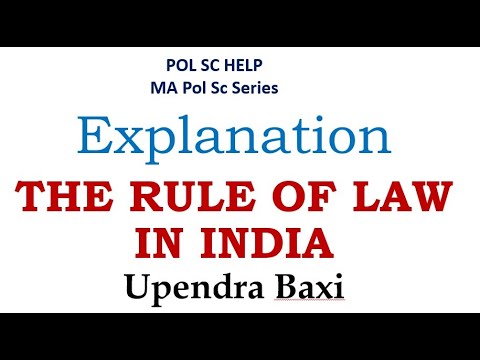 THE RULE OF LAW IN INDIA: MA Political Science