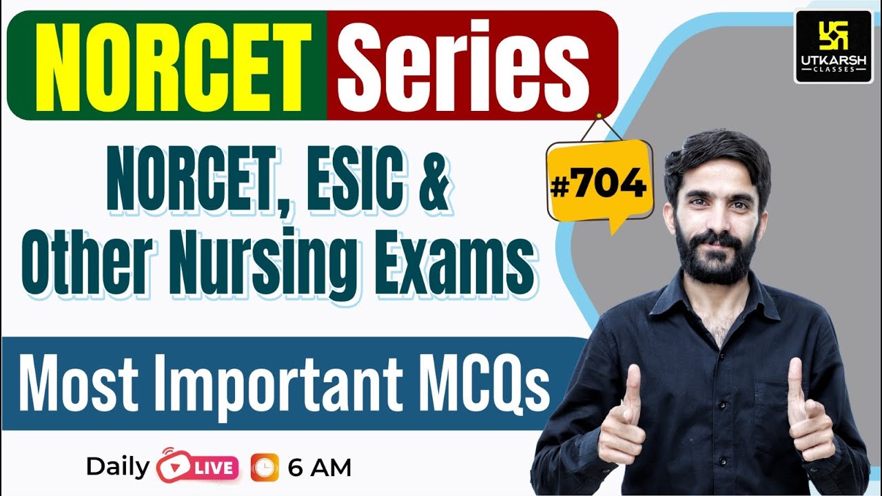 MSN, PEDIA, PHARMA | NORCET Series #704 | ESIC Exam Special Class By Raju Sir