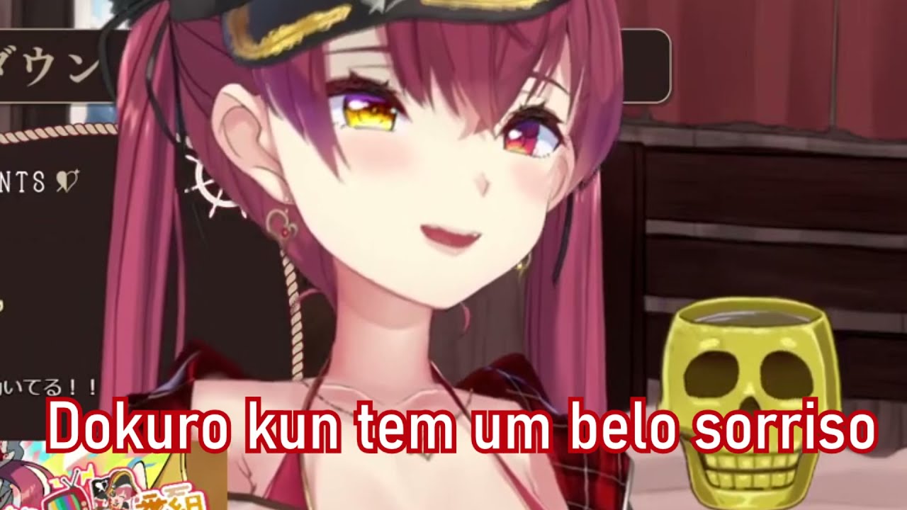 Marine tira a jaqueta e mostra sua camisa transparente de praia | vtuber legendado