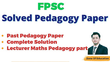 FPSC Pedagogy Solved paper || Lecturer Mathematics Pedagogy Part Solved || pedagogy MCQs