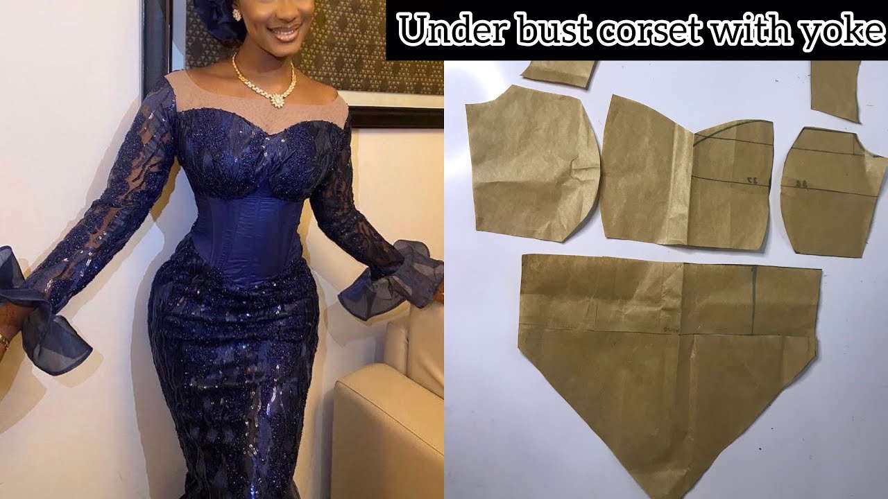 How to make this beautiful dress with under bust corset top and a