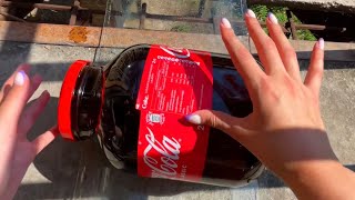 Breaking glass bottles ⚠️🔥 CocaCola VS  Pepsi #asmr #satisfying #experiment #video #potpote