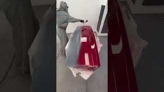 Stunning Red Pearl Tailgate Spray Paint Job #Car #Automobile #Paintlife #Satisfying #Paint