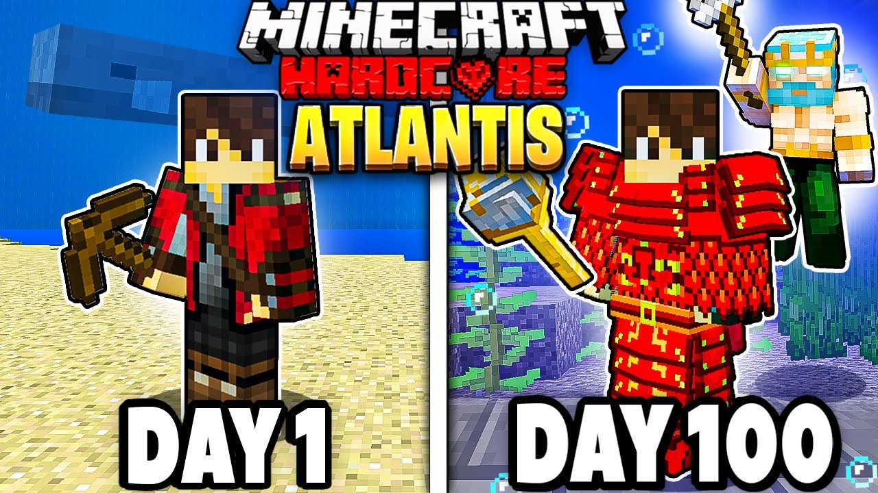 I Survived 100 days In ANCIENT ATLANTIS in Old Greece Ft. GODS In Hardcore Minecraft