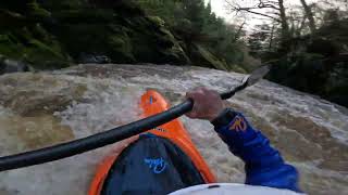 Kayaking down the Fairy Glen  Raw Gopro Pyranha ReactR