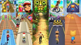 Subway Princess Runner 🆚 Temple Run 2 🆚 Subway Surfers 🆚 Little Singham Cycle Race 🆚 Running Pet screenshot 1