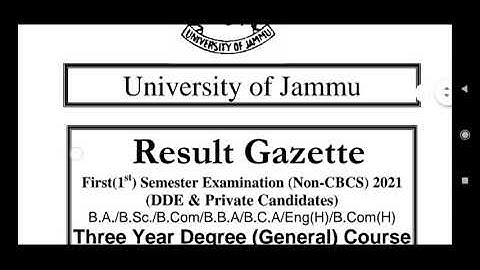 jammu university|| UG FIRST SEM NON CBCS RESULT OUT DDE AND PRIVATE CANDIDATE