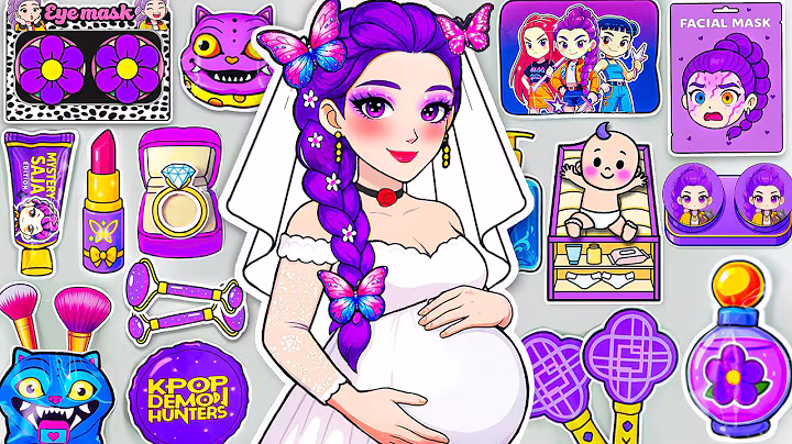 💖Paper DIY💖 KPOP DEMON HUNTERS Rumi Pregnant Skincare + Makeup Blind Bag Unboxing ASMR | Bridal Ver