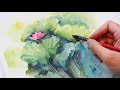 How to Paint Lotus Flower in Watercolor Tutorial