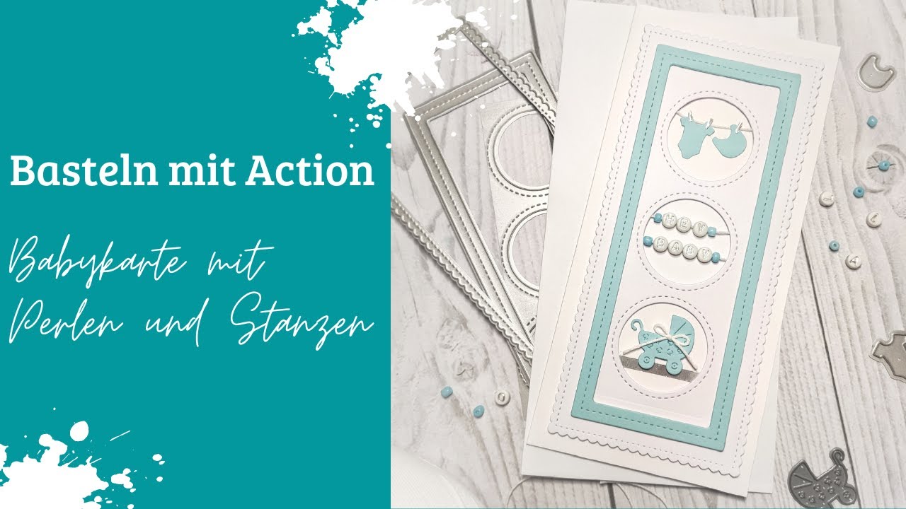 Basteln mit Action | Babykarte mit Buchstaben-Perlen | Stanzen vom ...