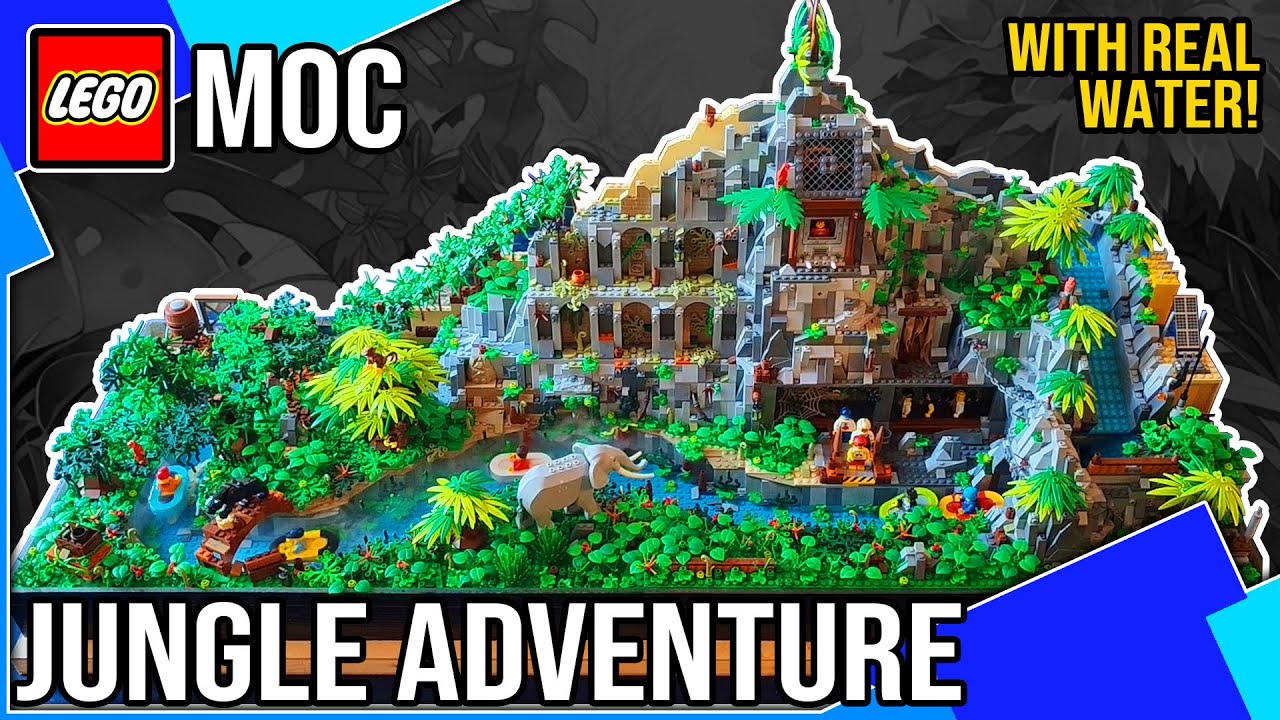 LEGO MOC - JUNGLE ADVENTURES by BRICKUP (Roberto Ceruti) with real water and movements!