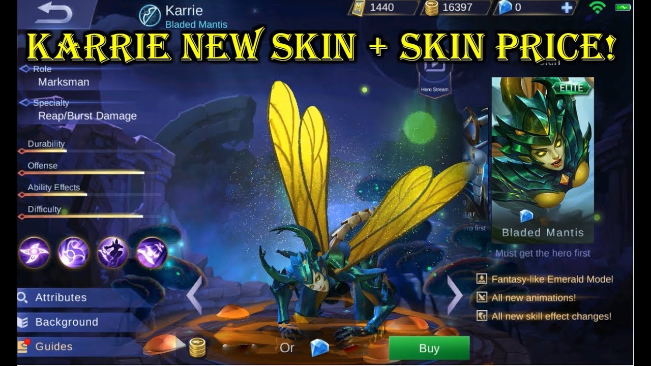 Mobile Legends - NEW KARRIE SKIN + SKIN PRICE!