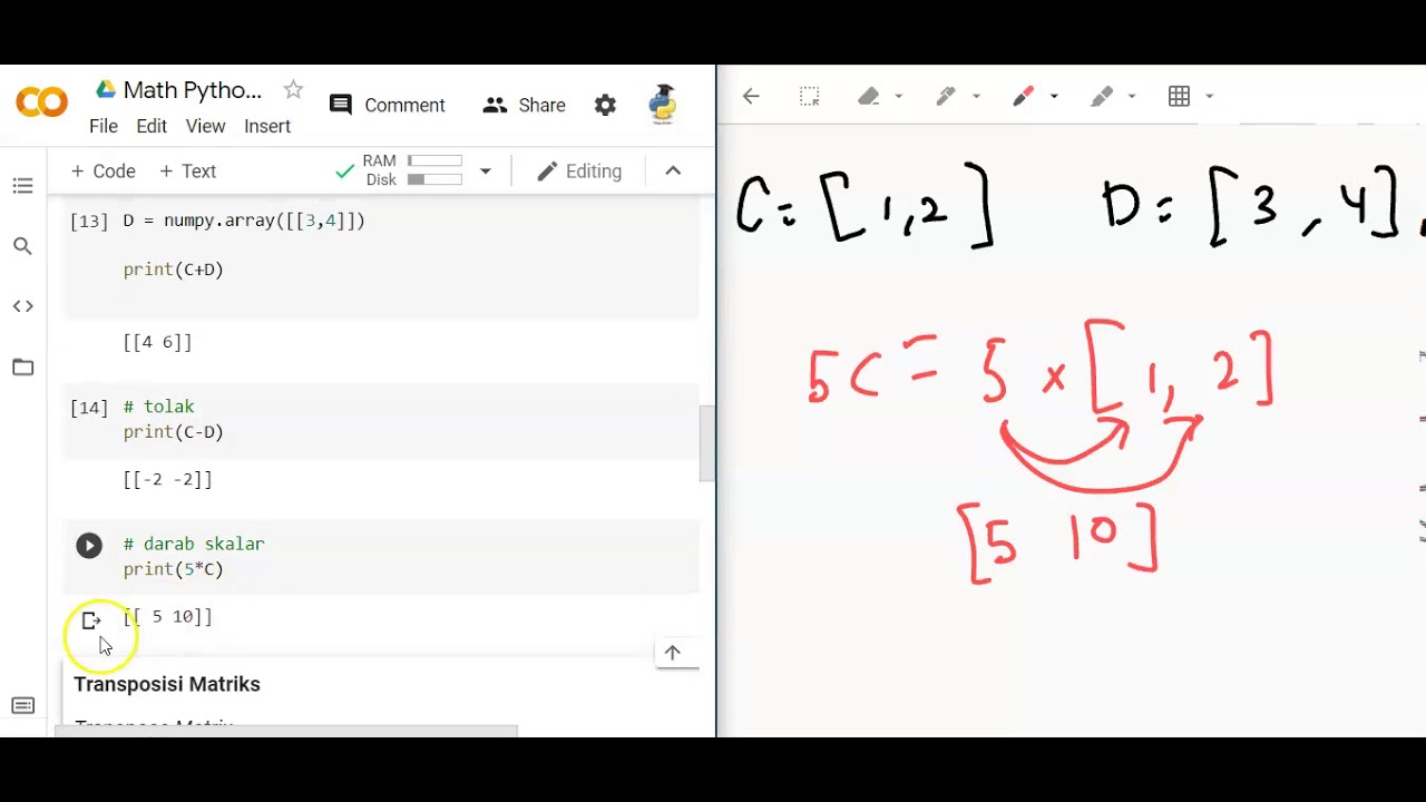 Algebra Linear (Asas Matriks) dengan Python - YouTube