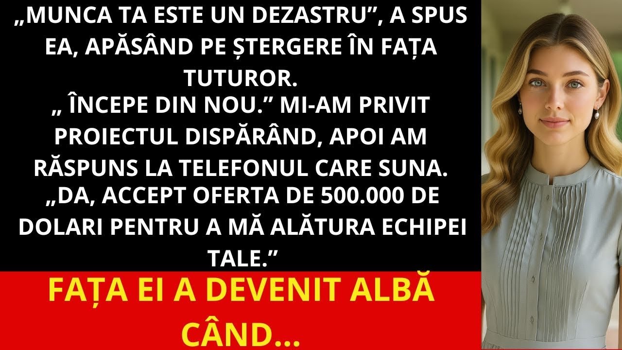 Șefa mea mi-a șters un an de muncă și mi-a spus s-o iau de la capăt – apoi m-au sunat rivalii