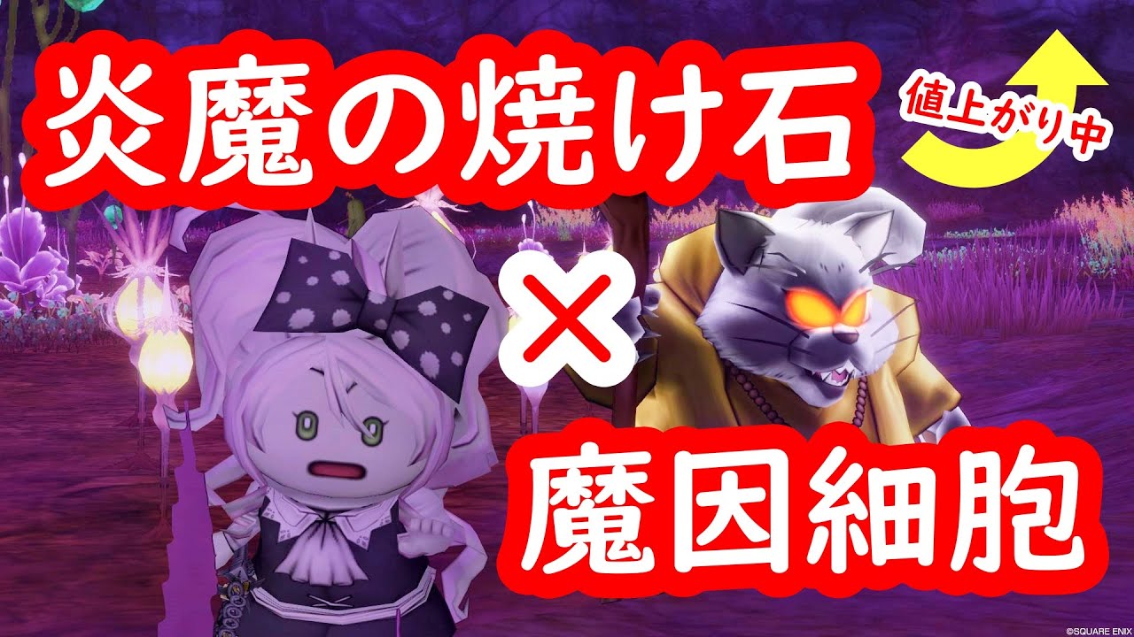 ドラクエ10】【金策】魔因細胞しながら炎魔の焼け石狩り！ねこまどう強