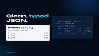 PDF to typed JSON with one API call | DocSlice
