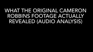 *NEW* Cameron Robbins, The Full Audio Breakdown. Information