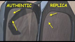 Prada sunglasses real vs fake comparison. How to spot original Prada symbole spr eyewear