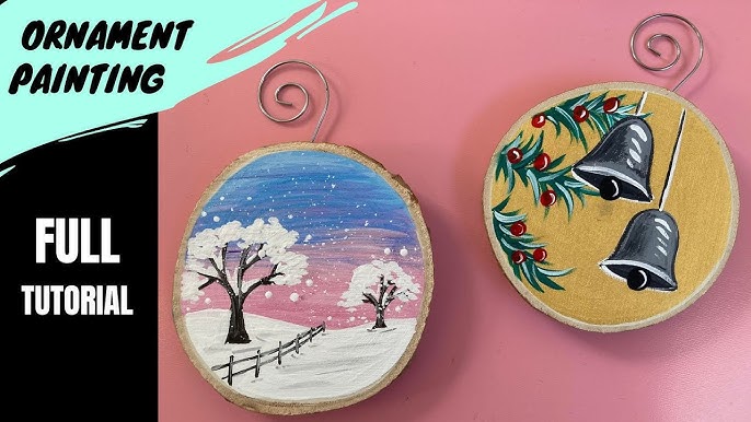 Wood Slice Painted Christmas Ornaments