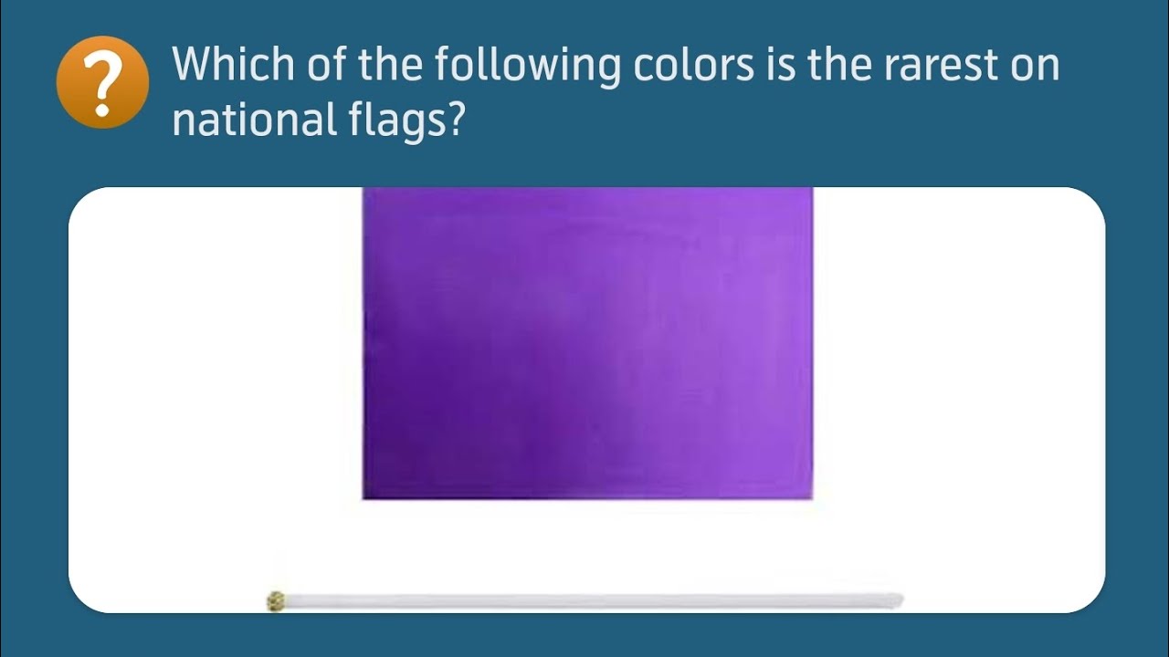 Which of the following colors is the rarest national flags - YouTube