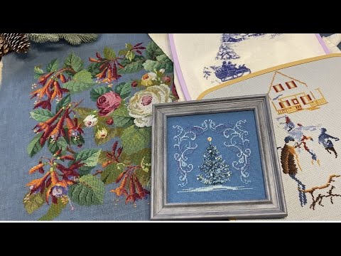 Видео: Вышивка крестом/“Голубая ель” от Vetlanka / Новогодние процессы/Покупка/Фуксии.