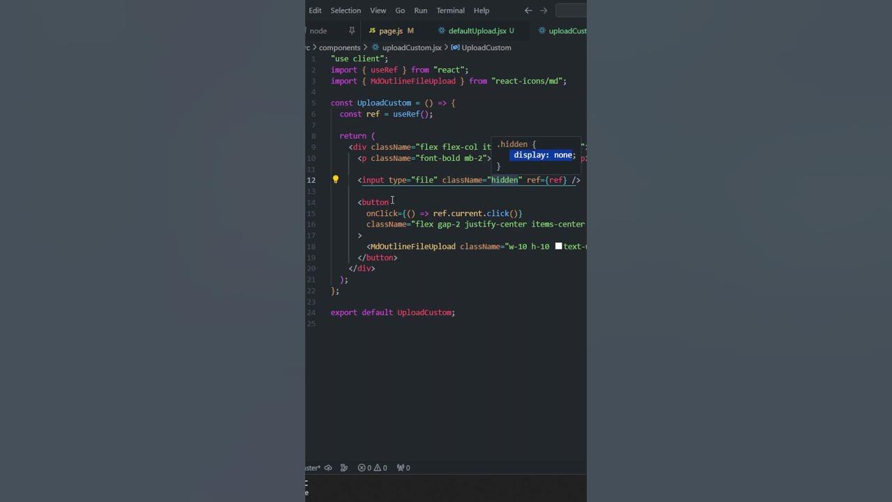 How to create a custom file upload button in react || #reactjs # ...