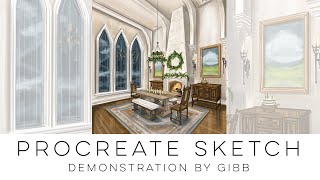 Famous How to use Procreate for Interior Design Presentation Perspective - speed painting process video Wealth