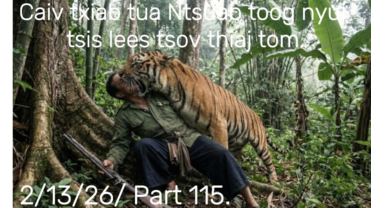 Caiv txiab tua ntsuab toog nyuj tsis kam lees sib foom tsov thiaj tom.