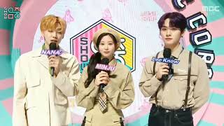 jaemin special MC Music Core (MC jaemin, minju, lee know)