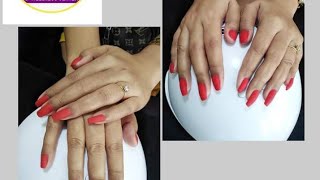 GEL MANICURE /HAPPY FEET NAIL BAR. (SEXY RED MATTE)