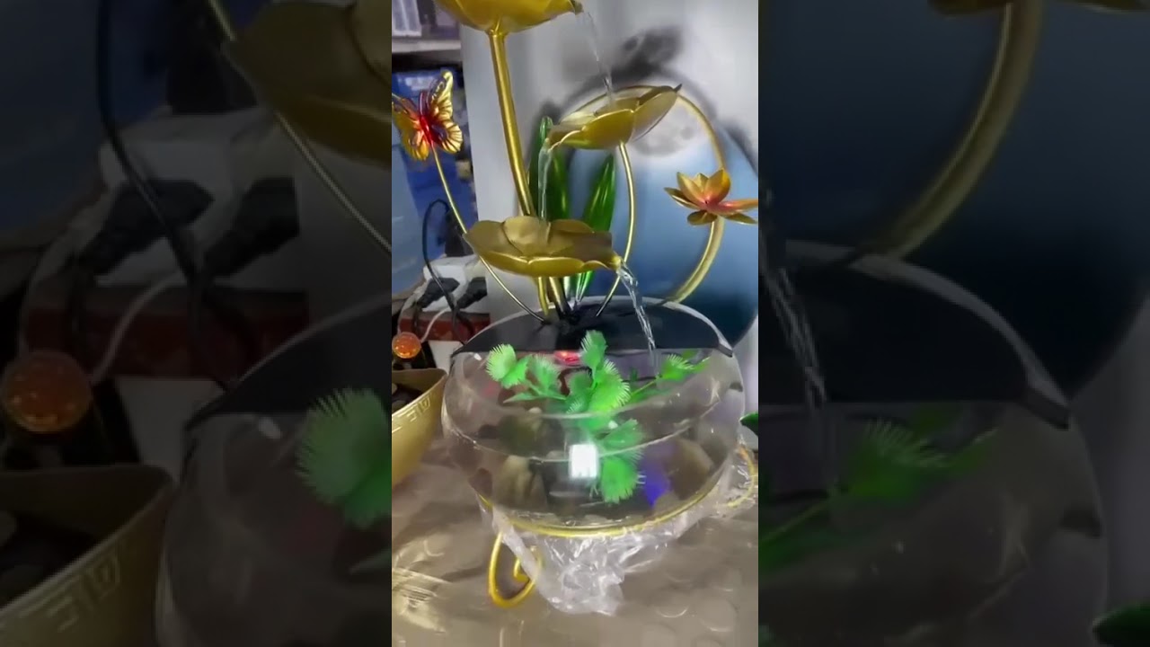 Fish Bowl With Waterfall Fountail Filter