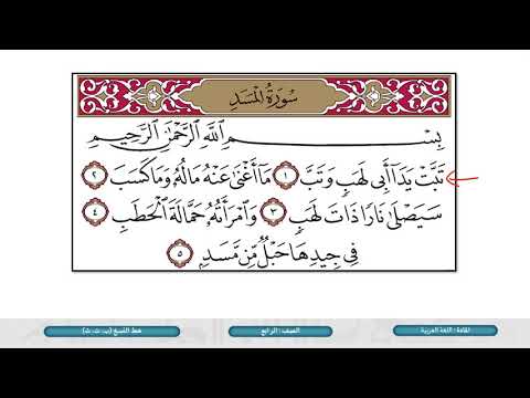 الصف الرابع اللغة العربية خط النسخ ب ت ث