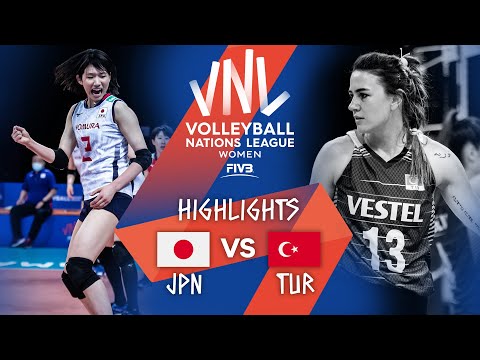 Japan vs. Turkey - FIVB Volleyball Nations League - Women - Match Highlights, 12/06/2021
