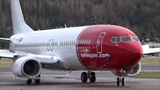 Bare Tail Norwegian Boeing 737-800 Finishing Test Flight @ KBFI Boeing Field