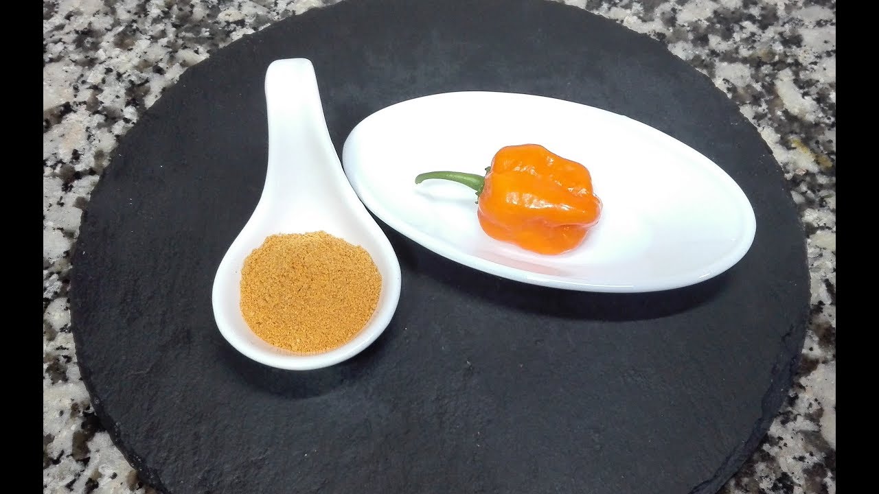 Fino polvo de habanero deshidratado